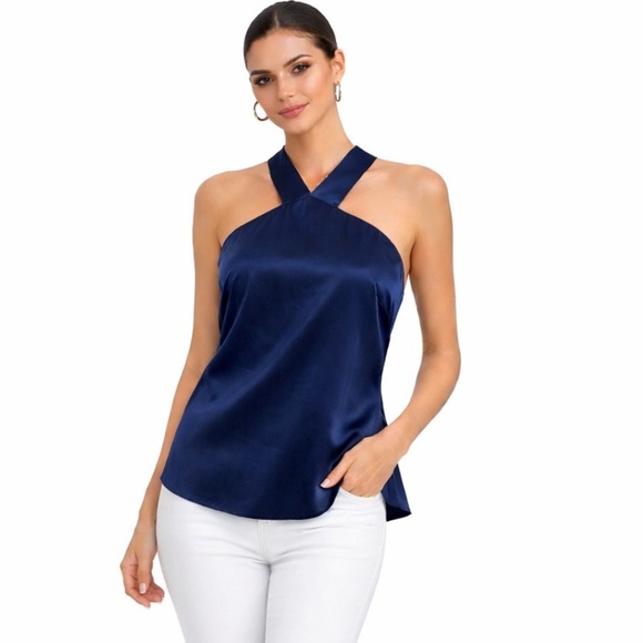 Banana Republic Tops - Banana Republic Navy Blue Halter Top